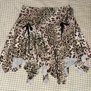 Y2K Leopard Print Women's Skirt
